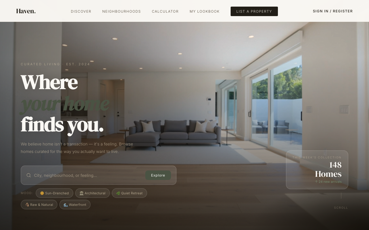 Haven — real-estate platform for sale